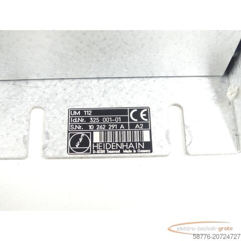 Heidenhain component Heidenhain UM 112 . 325 001-01 generalüberholt mit 3 Monaten Gewährleistung SN:10262291A im Austausch (Exchange)