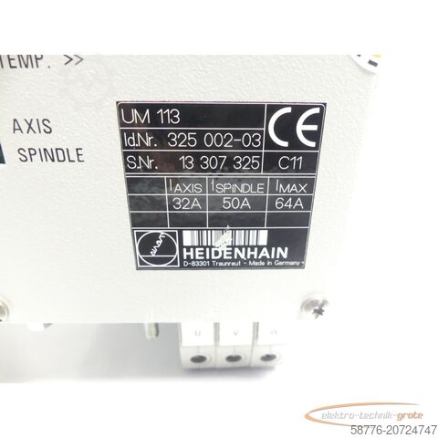 Heidenhain component Heidenhain UM 113 ID 325 002-03 generalüberholt mit 3 Monaten Gewährleistung SN13307325 im Austausch (Exchange)