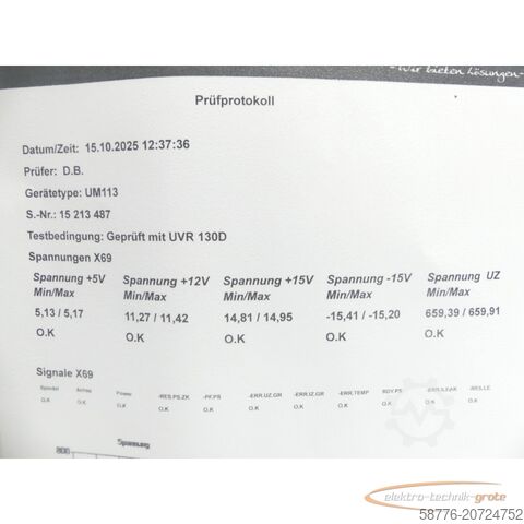 Heidenhain component Heidenhain UM 113 ID 325 002-03 generalüberholt mit 3 Monaten Gewährleistung SN15213487 im Austausch (Exchange)