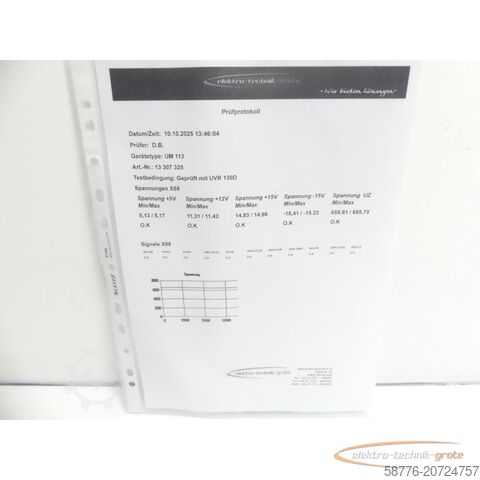 하이덴하인 성분 Heidenhain UM 113 ID 325 002-03 SN13307325 generalüberholt mit 3 Mon. Gewährl.