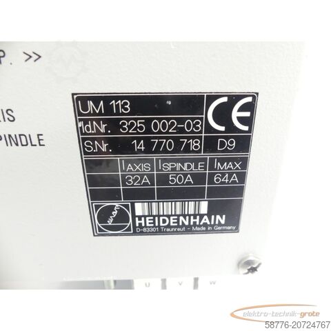 Heidenhain component Heidenhain UM 113 Id 325002-03 SN:14770718 generalüberholt mit 3 Mon. Gwl.