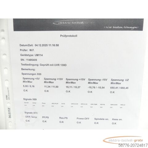 하이덴하인 성분 Heidenhain UM 114 ID 325 005-12 SN:11485409 generalüberholt mit 3 Mon. Gewährl.