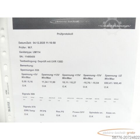 Componente Heidenhain Heidenhain UM 114 ID 325 005-12 SN11485409 im Austausch (Exchange)