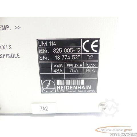 하이덴하인 성분 Heidenhain UM 114 ID 325 005-12 SN13774535 generalüberholt mit 3 Mon. Gewährl.