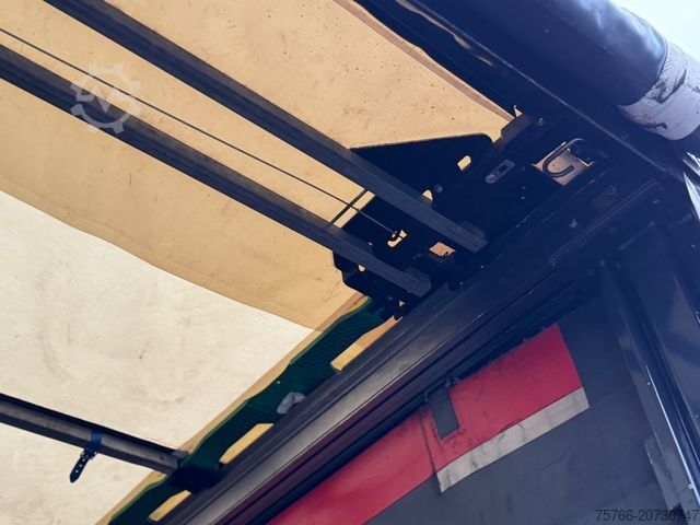 Truk bak datar dengan terpal MAN TGS 26.460 L / LENKACHSE / STAHLPRITSCHE