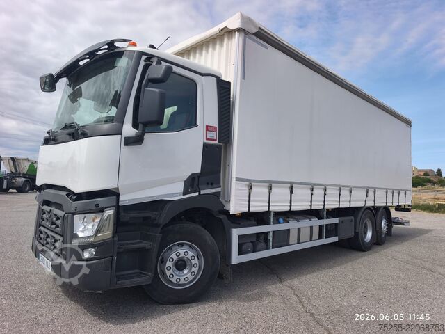 Trak rata dengan terpal RENAULT 26.380 C 6X2 EURO 6