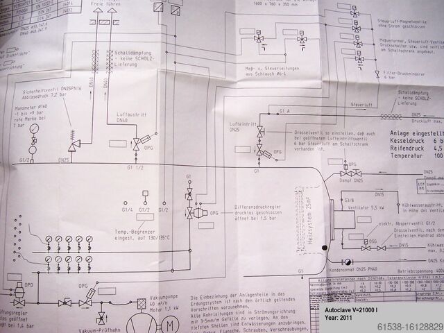 Macchina per la lavorazione della gomma AUTOKLAV SCHOLZ internal D=1650 mm, L=9,5 m