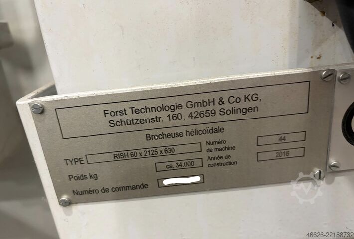 Mašina za spiralno rašpljanje Forst RISH 60 x 2125 x 630