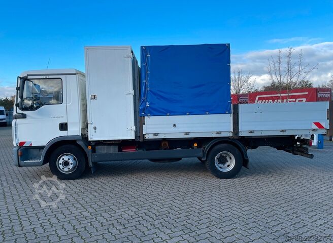 Transportador con plataforma y toldo MAN TGL 8.210 BB Pritsche/ 2xAHK+Öl/ NL  2.9t
