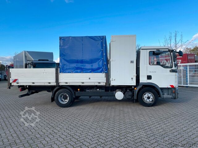 Transportador con plataforma y toldo MAN TGL 8.210 BB Pritsche/ 2xAHK+Öl/ NL  2.9t