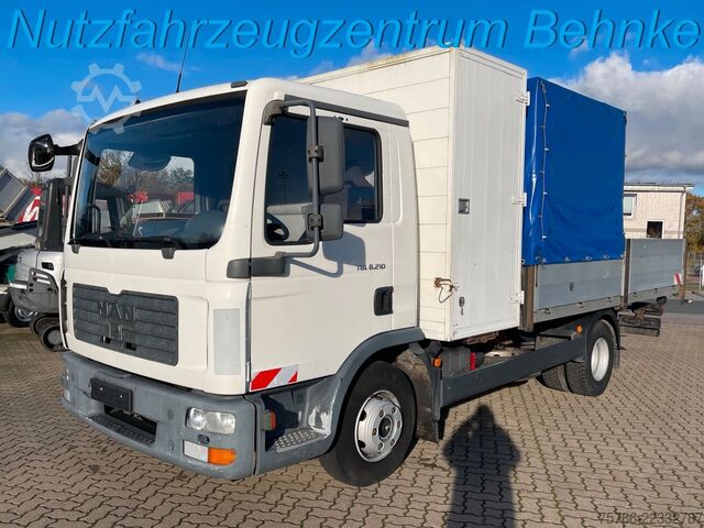 Transportador con plataforma y toldo MAN TGL 8.210 BB Pritsche/ 2xAHK+Öl/ NL  2.9t