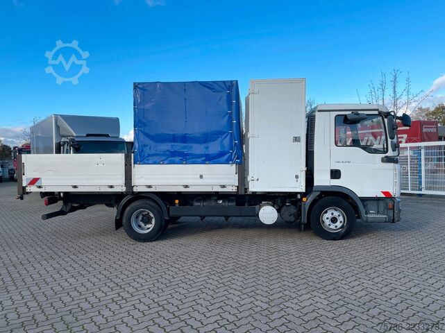 Transportador con plataforma y toldo MAN TGL 8.210 BB Pritsche/ 2xAHK+Öl/ NL  2.9t