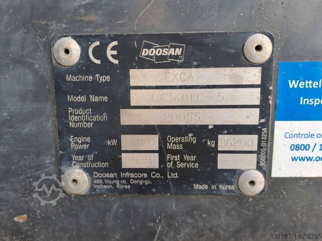 Máy xúc bánh xích Doosan DX340LC-5 (Full Topcon 3D GPS)