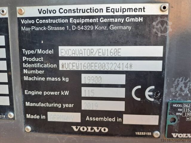 Riteņu ekskavators Volvo EW160E