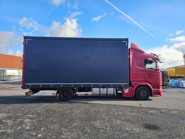 شاحنة بمسطحة ومشمع SCANIA G410 Volumen, Edscha, Hubdach+Tandemhänger