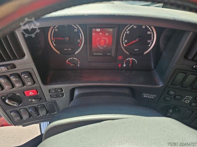 شاحنة بمسطحة ومشمع SCANIA G410 Volumen, Edscha, Hubdach+Tandemhänger