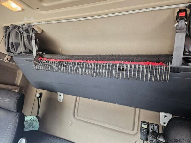 شاحنة بمسطحة ومشمع SCANIA G410 Volumen, Edscha, Hubdach+Tandemhänger