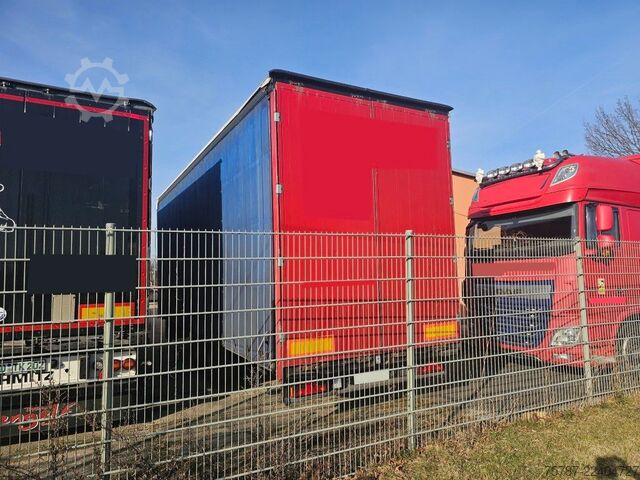 شاحنة بمسطحة ومشمع SCANIA G410 Volumen, Edscha, Hubdach+Tandemhänger