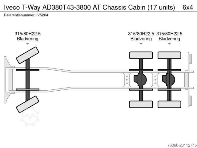 Chassis with cab Iveco T-Way AD380T43-3800 AT Chassis Cabin (12 units)