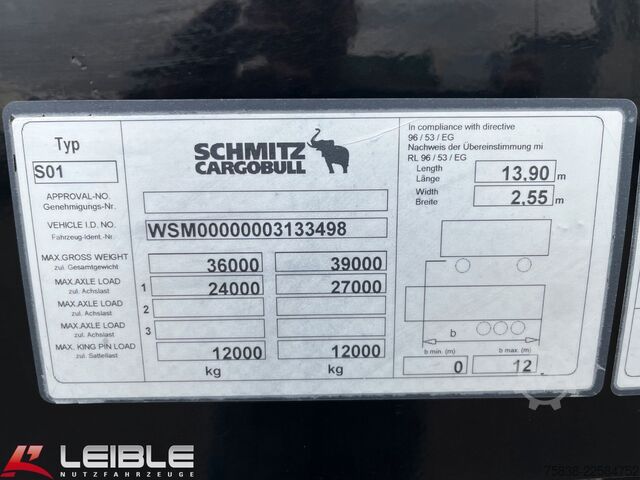 Semiremorcă deschisă cu prelată SCHMITZ CARGOBULL SCS 24/L Joloda Tautliner*Code XL*