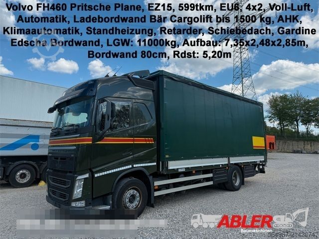 Бортовой грузовик с тентом VOLVO FH460 Pritsche Plane Bordw. Klima Retarder LBW