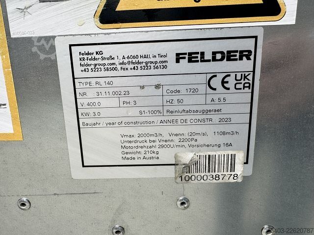 Mobilný odsávací systém Felder RL 140