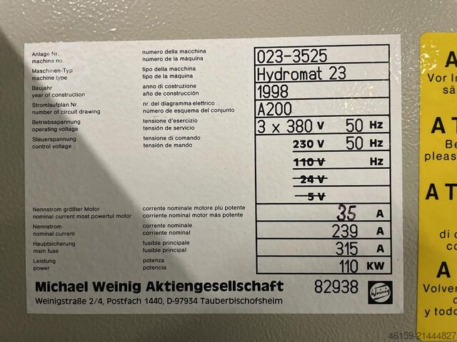 фуговальный станок WEINIG HYDROMAT  (8 spindle)