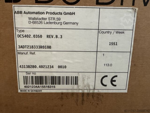 Vadības bloks ABB DCS402.0350 REV.B.3 – DC Drive 350A DCS402.0350 REV.B.3