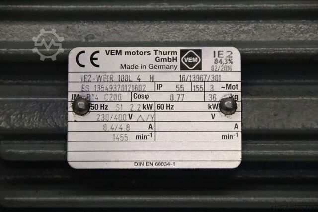 Elektromotor 2,2 kW 1455 obr/min VEM IE2-WE1R 100L 4 H