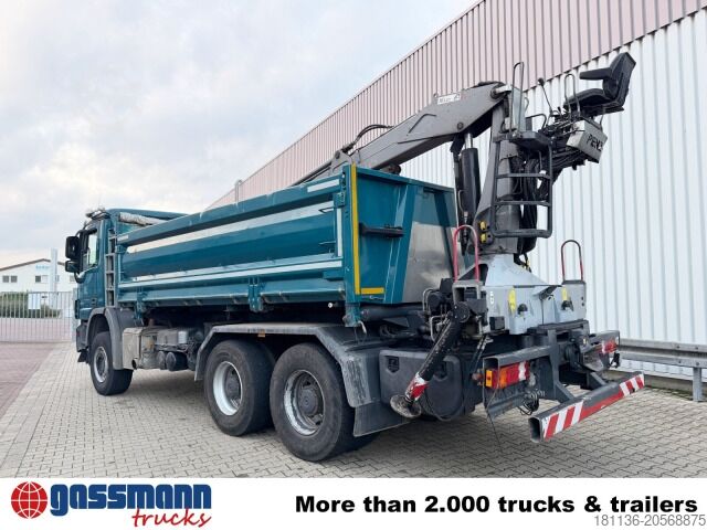 Tipper truck Mercedes-Benz Actros 3348 K 6x4, beidseitig Bormatik, Heckkran