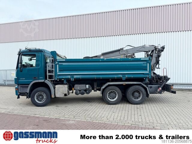 Tipper truck Mercedes-Benz Actros 3348 K 6x4, beidseitig Bormatik, Heckkran