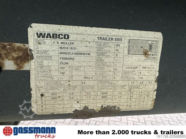 Þriggja stafa tippvagn Meiller MZDA 18/21, Stahlbordwände, ca. 11m³