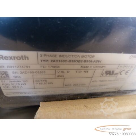 Rexroth Motor Rexroth 2AD160C-B35OB2-BS06-A2V1 MNR: R911274791 Drehstromm.  - ! -