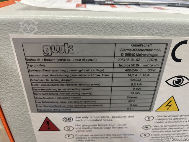 Unidad de control de la temperatura GWK teco cs 90 t9