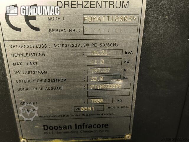 Mesin Pembubut Horisontal DOOSAN Puma TT1800SY