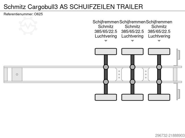 Kayar brandalar Schmitz Cargobull 3 AS SCHUIFZEILEN TRAILER