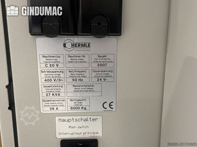 Lodrette bearbejdning center HERMLE C20V