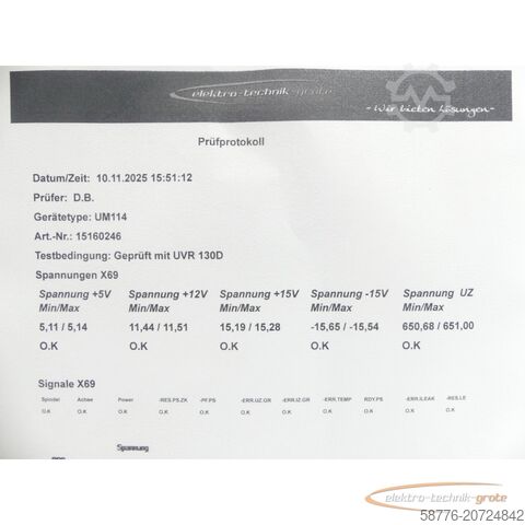 Componente Heidenhain Heidenhain UM 114 ID 325 005-12 SN15160246 im Austausch (Exchange)