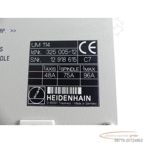 Heidenhain component Heidenhain UM 114 . 325 005-12 SN: 12918615 generalüberholt mit 3 Mon. Gwl
