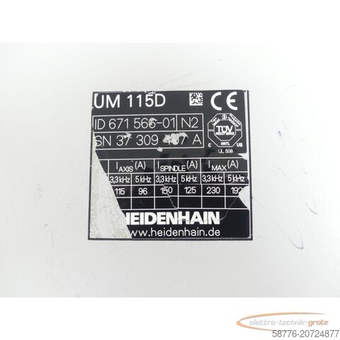 Componente Heidenhain Heidenhain UM 115D . 671 566-01 SN:37309407A - generalüberholt mit 3 Monaten Gewährleistung-