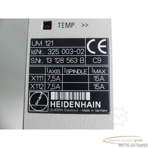 Heidenhain component Heidenhain UM 121 . 325 003-02 generalüberholt mit 3 Monaten Gewährleistung SN: 131285638C9 im Austausch (Exchange)