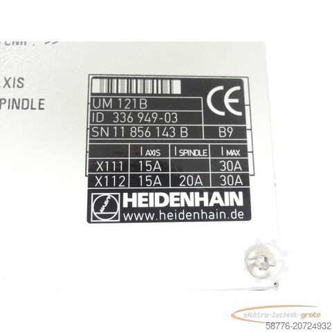 Componente Heidenhain Heidenhain UM 121B Id. 336 949-03 SN:11856143B generalüberholt mit 3 Monaten Gewährleistung