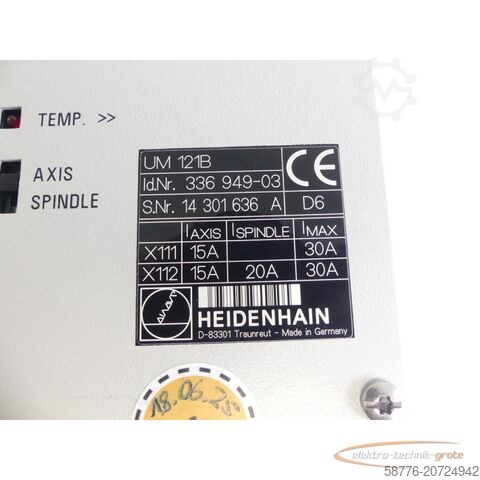 Heidenahin Heidenhain UM 121B . 336 949-03 SN: 14301636A generalüberholt mit 3 Monaten Gewährleistung