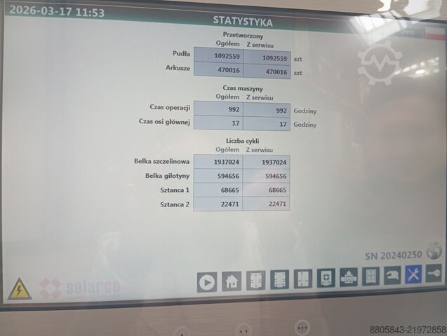 Kartoninių dėžių gamybos mašina Solarco BOXMATIC Manual 25 DCFM-D