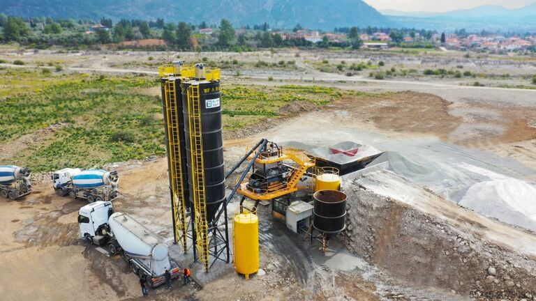 Mobilná betonáreň FABO Mobile Concrete Mixing Plant 100m³/h Mobile Concrete Batching Plant