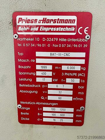Машина за пробиване и вкарване Priess & Horstmann BAT-III-CNC