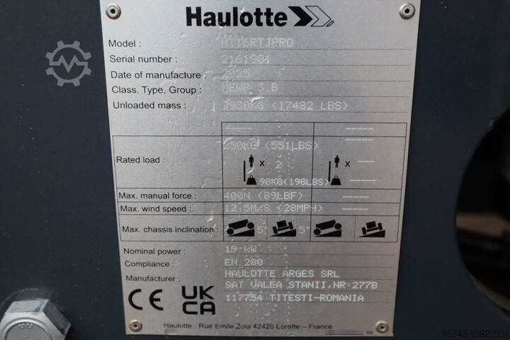 Telescopic boom lift Haulotte HT16RTJ PRO NEW / UNUSED, Guarantee! Diesel, 4x4x4