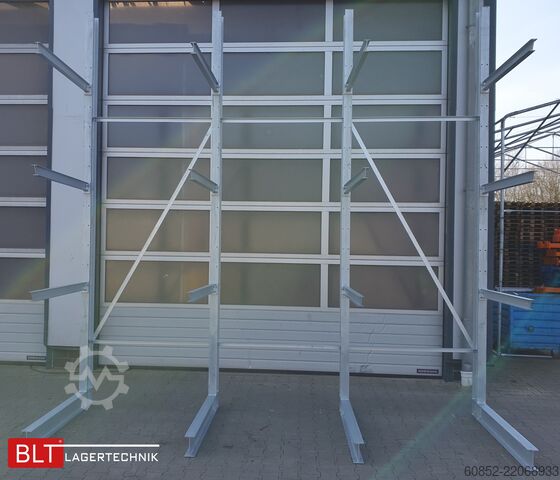Konsolreol ca. 4,02 lfm. Kragarmregal  H:400cm T: 137 cm , 500 kg/Arm , 4 Lagerebenen