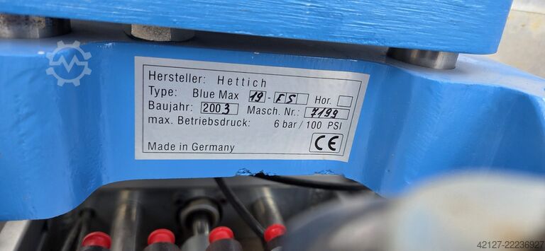 آلة حفر التجهيزات مع وحدة تغذية أفقية. Hettich Blue Max 19 - FS