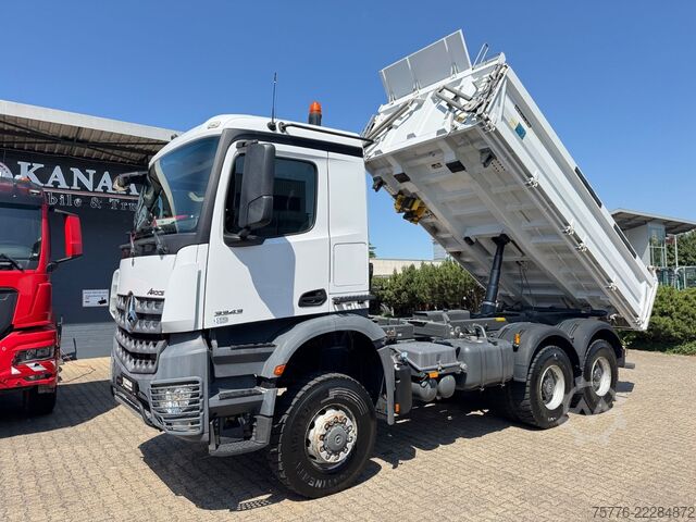 Camion basculante trilateral MERCEDES-BENZ 3343 Arocs 4 Allrad 6x6 MEILLER  Only 34.000 Km